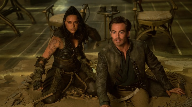 Michelle Rodriguez and Chris Pine seeing something tremendous