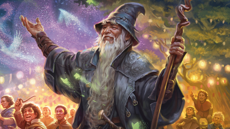 Gandalf surrounded by fireworks