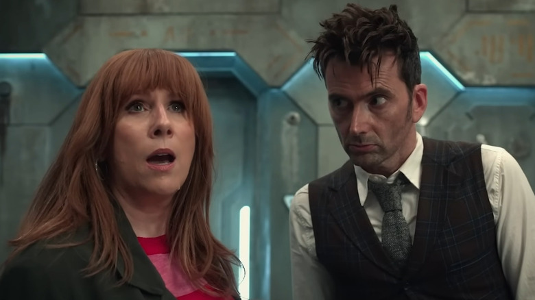 Donna Noble Tenth Doctor conversing 