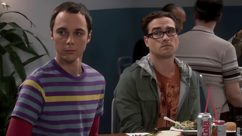 Sheldon and Leonard eating