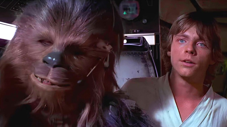 Luke Chewbacca in Millennium Falcon