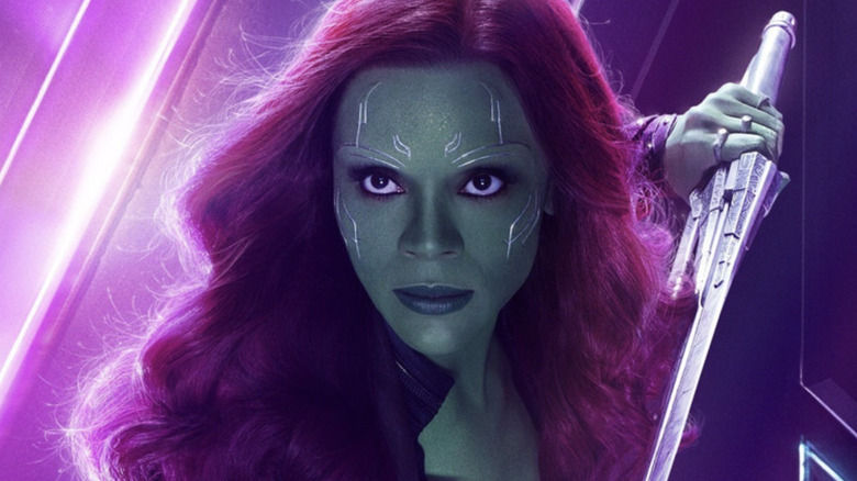 Gamora holding her sword
