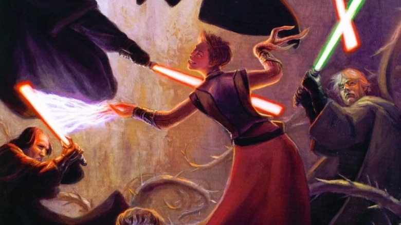 Abeloth fighting Jedi and Sith