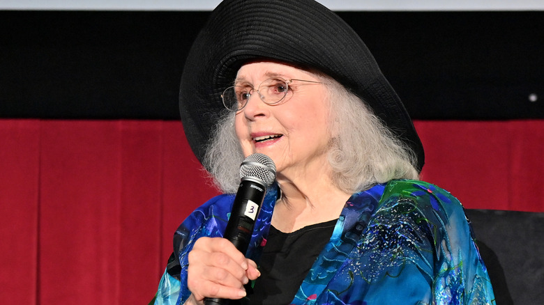 Piper Laurie wearing hat event