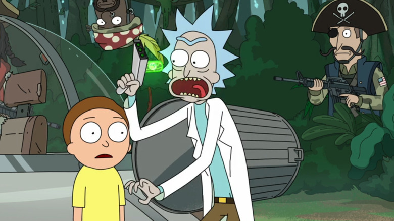 Morty and Rick are attacked by pirate soldiers