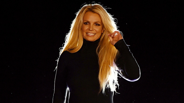 Britney Spears hair behind ear